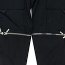 Black Half Zip Cargo Pants