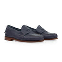 BLUE ELTHAM SMOOTH OILED PULL UP LOAFERS