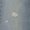 Light Indigo Basalt Distressed Straight-Leg Jeans