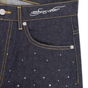 Indigo Star Dust Denim Shorts