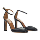 BLACK NERO SCARPE ANKLE STRAP SLIGHTLY SQUARED TOE HEELS