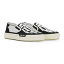 White/Black Skel Top Slip On Sneakers