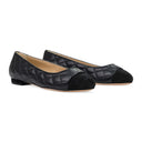 Black CC Toe Cap Ballerina Flats