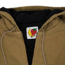 Beige Hooded Workwear Jacket