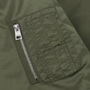 Green Wordmark Satin Front Zip Bomber