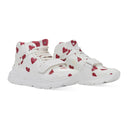 White White Regis Heart Print High-top Sneakers