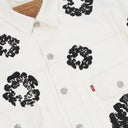 White Cotton Wreath Denim Jacket