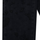 Black Beaded Embroidery Jeans