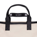 Natural/Black Canvas Embroidery Tote Bag
