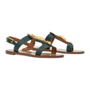 GREEN GARAVANI SCARPE SCARAB ANKLE STRAP SANDALS