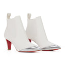 White/Silver Leather Chelsea Boots