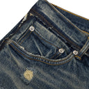 Blue Skinny Shadow Seam Coated Jeans