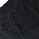 Black Lurex Repair Overdye P001 Jeans