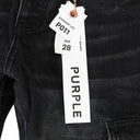 Black P011 Distressed Straight Leg Cargo Jeans