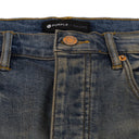 Indigo Oil Repair Slim Straight Jeans