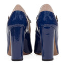 Blue Velvet Ankle Strap Heels