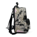 Black Hibiscus Jacquard Backpack