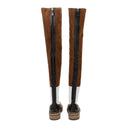 Brown Lace-Up Over the Knee Boots