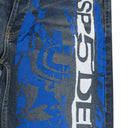 Indigo Printed Denim Shorts
