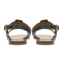 GREEN GARAVANI SCARPE SCARAB ANKLE STRAP SANDALS