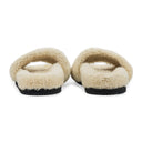 Tan Shearling Fur Logo Slippers