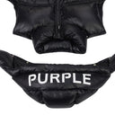 Jet Black Nylon Snap Off Hood Puffer Vest