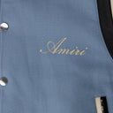 Slate Blue Varsity Bones Bomber Jacket