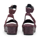 BURGUNDY LUXE KID SUEDE ANKLE STRAP SANDALS