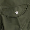 Green Wordmark Satin Front Zip Bomber