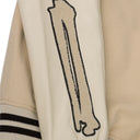 Alabaster Varsity Bones Bomber Jacket