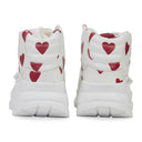 White White Regis Heart Print High-top Sneakers