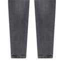 Grey Contrast Leather Skinny Jeans