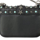 BLACK GLAM LOCK STAR STUDDED SHOULDER BAG