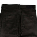 Amiri Crop Straight Lthr Denim Pants - Black