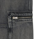 Aged Black Loose Straight Cargo Pants