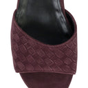 BURGUNDY LUXE KID SUEDE ANKLE STRAP SANDALS