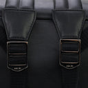 Black Nappa Logo Embroidery Rucksack
