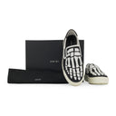 White/Black Skel Top Slip On Sneakers