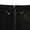 Black Denim Distressed Hem Short Pants