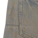 Light Indigo Verditer Destroyed Wide-Leg Jeans