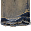Indigo Oil Repair Slim Straight Jeans