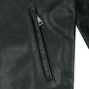 Black Leather Front Zip Jacket