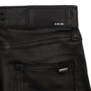 Amiri Crop Straight Lthr Denim Pants - Black
