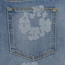 Light Wash Laser Wreath Denim Short