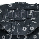 Black Printed Corduroy AOP Puffer Vest