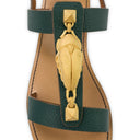 GREEN GARAVANI SCARPE SCARAB ANKLE STRAP SANDALS