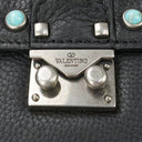 BLACK GLAM LOCK STAR STUDDED SHOULDER BAG