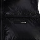 Jet Black Nylon Snap Off Hood Puffer Vest