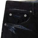 Black Dirty Coated Flare Jeans