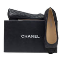 Black CC Toe Cap Ballerina Flats
